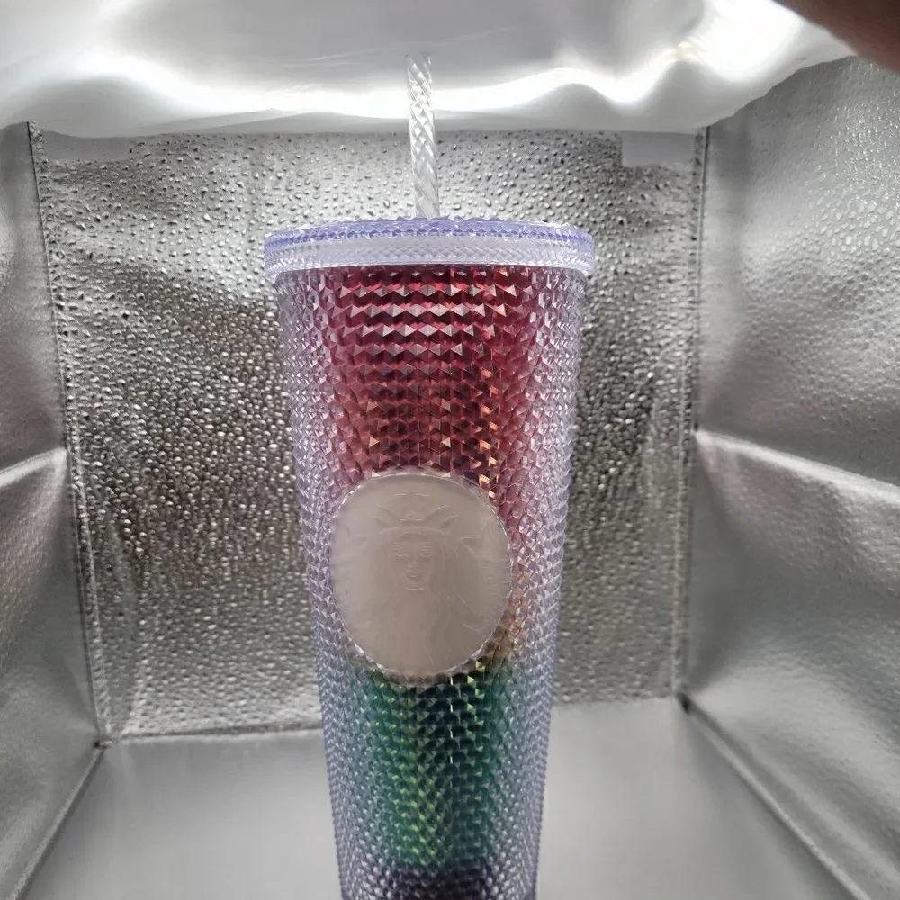 NWT!  Starbucks New Summer 2020 Rainbow Pride Studded Bling 24 Ounce Tumbler Cup